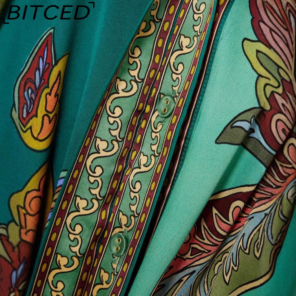 BITCED Women's Summer Sexy Fashion Strapless Satin Positioned Print Dress