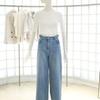 V252PSA946 Waistband Wide Denim Pants