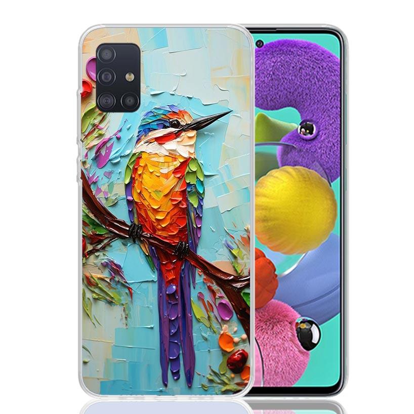 Animal Oil Painting Bird Phone Case For Samsung Galaxy A52 A32 A22 A12 A02S A50S A30S A51 A31 AA71 Note 20 Ultra 10 S10 Plus Gal