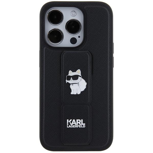 Karl Lagerfeld Klhcp14Lgsachpk Iphone 14 Pro 6.1 Czarny/Black Hardcase Gripstand Saffiano Choupette Pins
