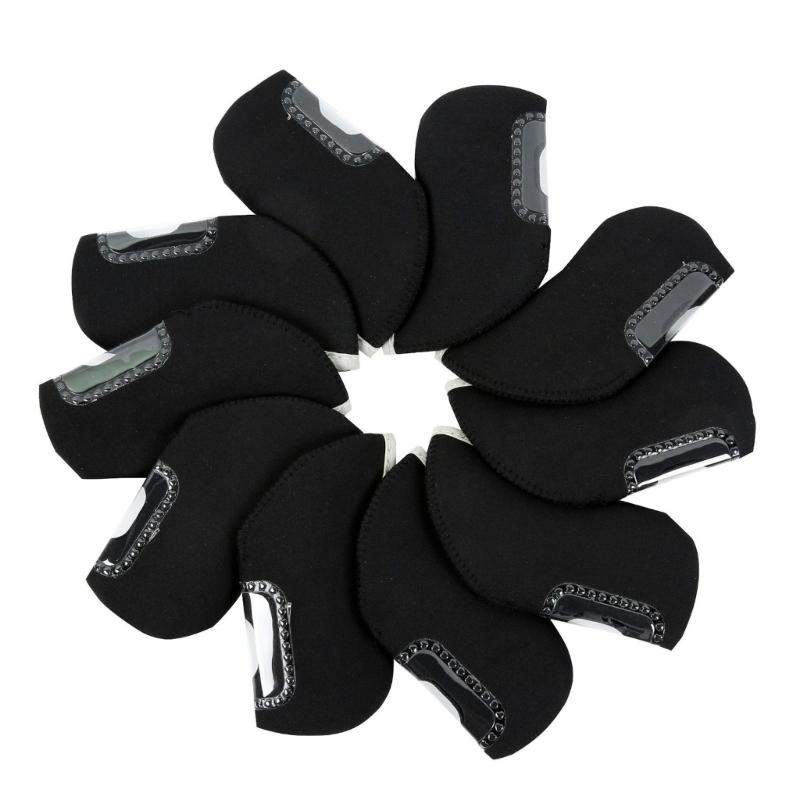 10Pcs Neoprene Golf Iron Head Covers Golf Wedge Covers Iron Putter Headcovers