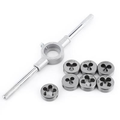 8PCS Screw Die & Wrench Spanner External Thread Processing Tapping Hand Tool Kit