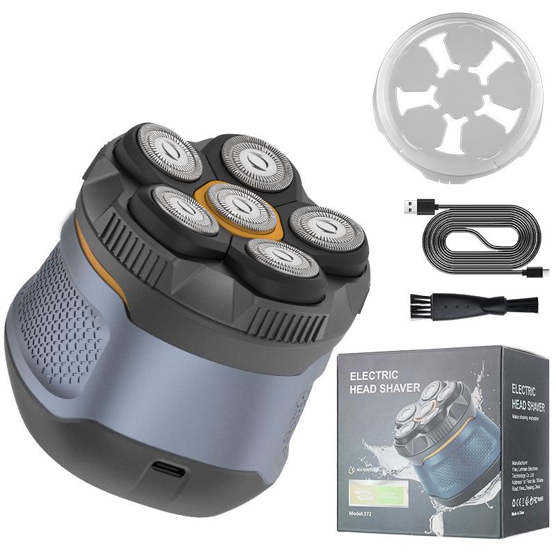 Smart Magnetic 6-Blade Electric Shaver - Fully Washable Bald Head Razor