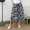 Damen Frühling und Sommer Neu Süßes Blumenmuster Draußen Tragen Baumwolle Locker Freizeit Neun-Minuten-Hose Rock Hose