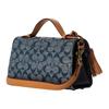 COACH Kleo Chambray Plain Weave Fabric Handbag Medium Women's Denim Blue (Unisex) Handbags C8513 IMDEI
