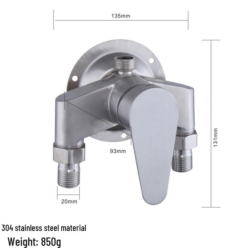 Triangular Exposed Shower Faucet with Hot and Cold Mixing Valve & Switchable Shower Head