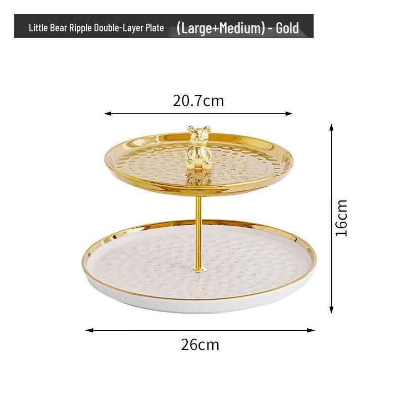 Ceramic Two-Tier Dessert & Tea Tray