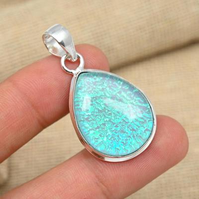 Blue Australian Triplet Opal Gemstone 925 Solid Silver Jewelry Handmade Pendant Gift
