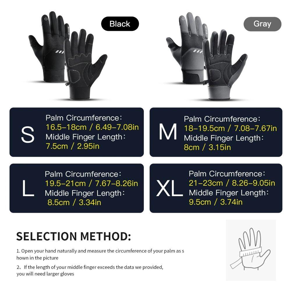 Fashion Waterproof Winter Warm Gloves Keep Warm Anti-slip Cycling Gloves Touchscreen Ski Gloves Outdoor Sports