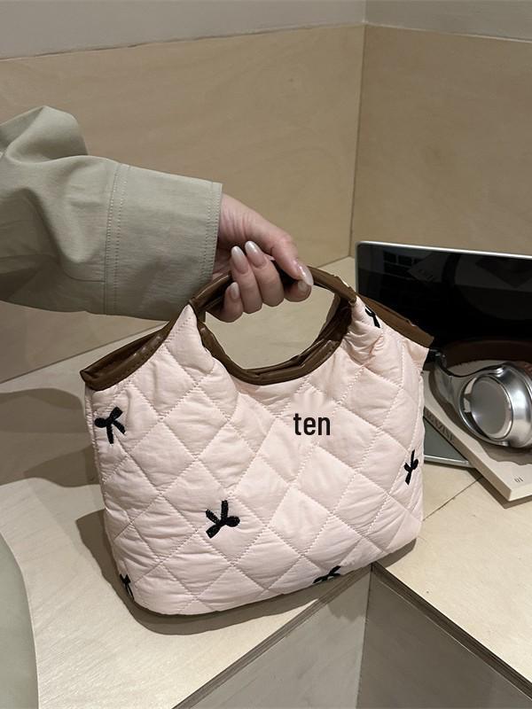 Koreaanse Ruit Herfst/Winter Handtas - High-End Geborduurde Kleine Tote