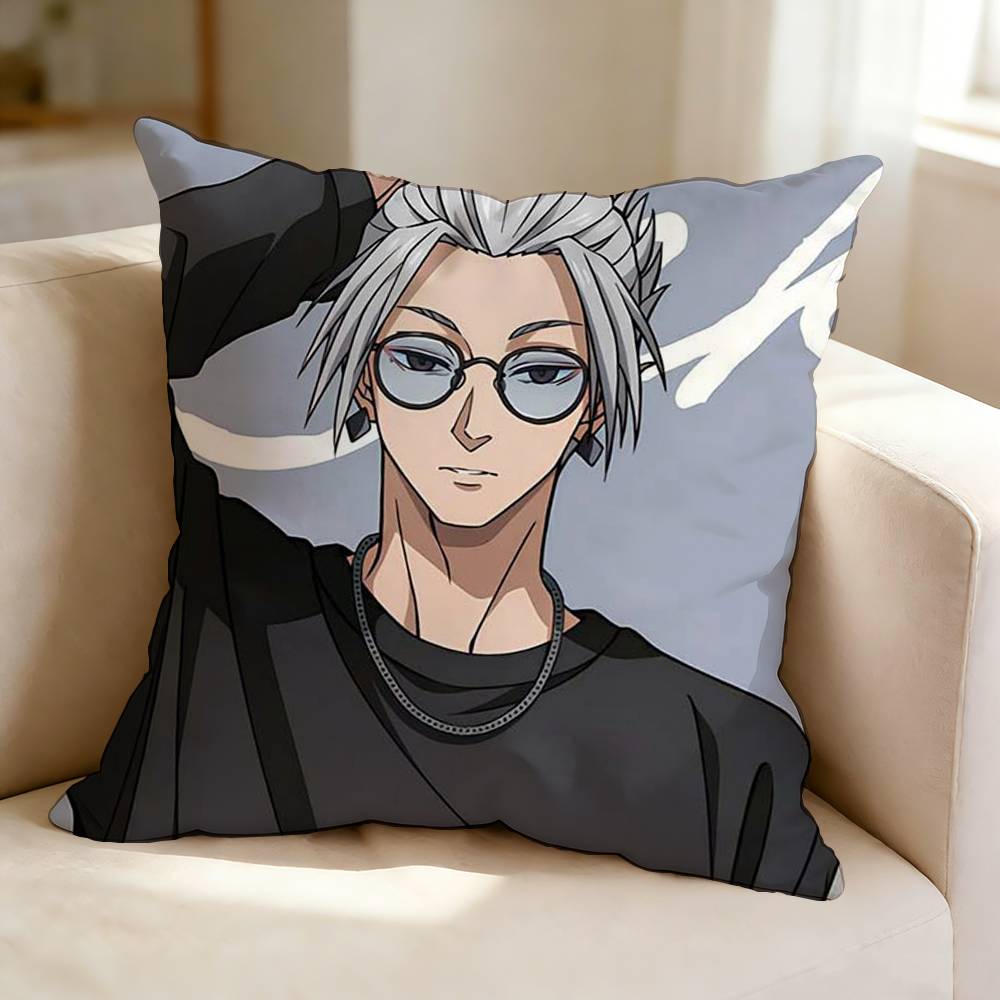 Anime SSakamoto Days TTaro Sakamoto Square DoubleSided Printed Pillow Case Bedroom Bedside Pillow Sofa Cushion Cover