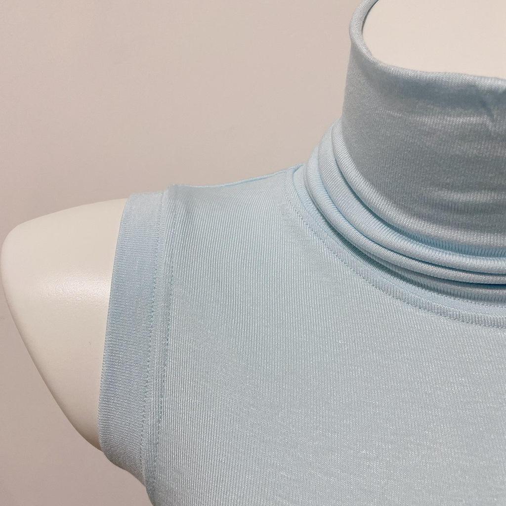 Slim-Fit, Sleeveless, High-Neck, Solid-Color Body-Hugging Top