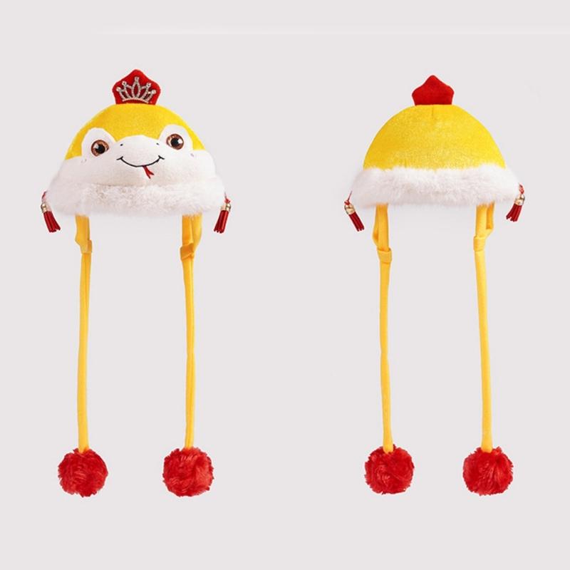 Winter Pet Hat Chinese New Year Snake Theme Headwear Hat For Holiday Celebration Dog Cats Head Accessory