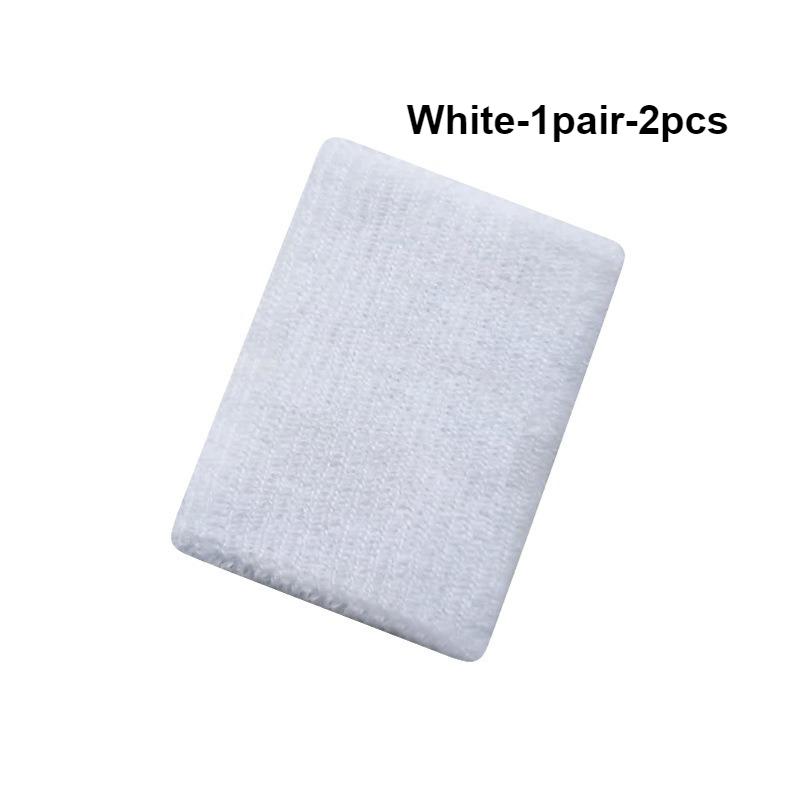 New Hot 1Pairs 2Pcs Set Breathable Cotton Wrist Sweatbands Sweat Absorbent Wristbands for Tennis Football Basketball Running Gym 1