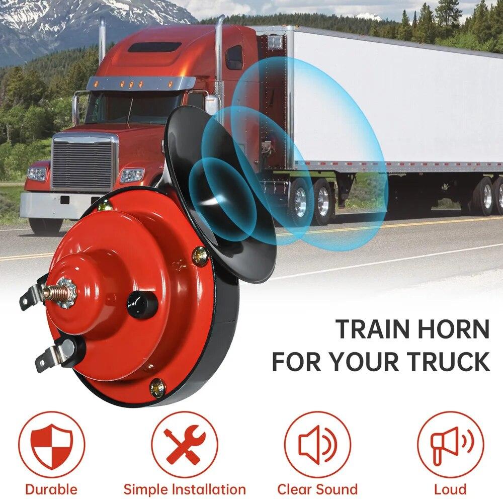 12V 300DB Super Loud Car Horn Electric Snail Train Horns Signal Trucks Marine Boat Motorcycles Automotive Loudspeaker Waterproof