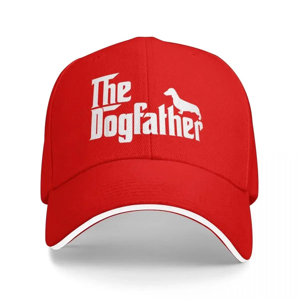 The Dogfather Dachshund Dog Cap For Men Women Fashion Baseball Cap Trucker Hat Casual Headewear Gift Adjustable