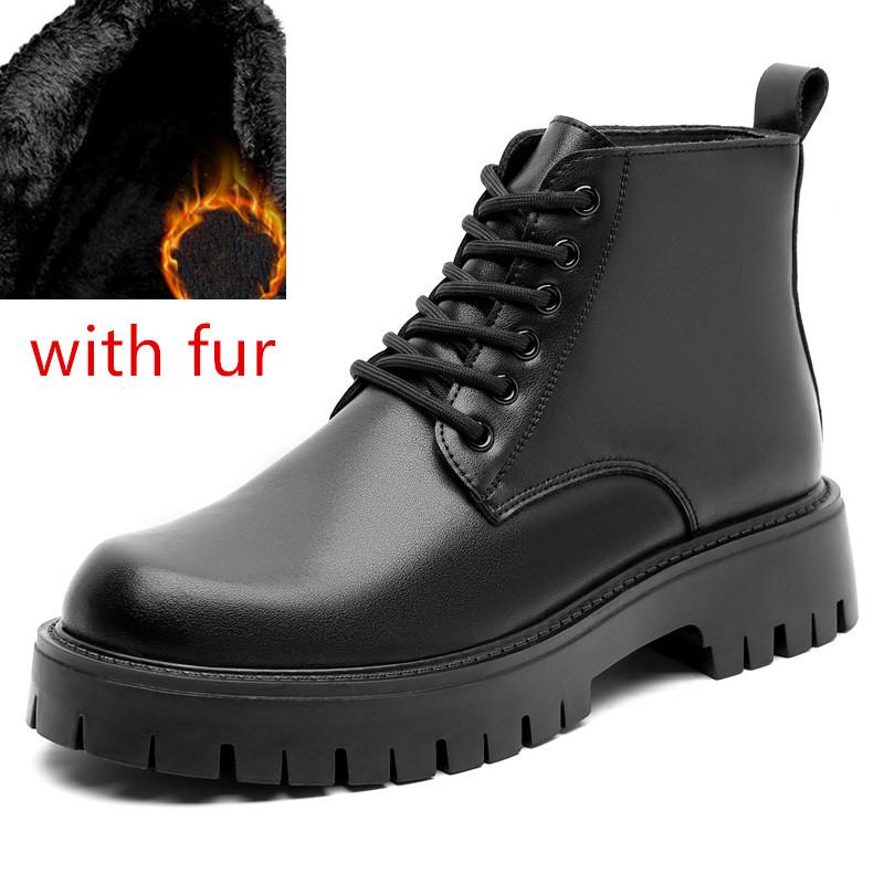 

Модные ботинки Мужская кожаная обувь на шнуровке Модные мотоциклетные ботильоны Мужские плюшевые теплые зимние ботинки Мужская обувь на шнуровке Botas Hombre 44