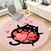 1pc Love Cat Office Round Area Rug, Indoor Mat Suitable For Office, Under Office Chairs Bedroom Living Room Home Decor, Room Deco 189