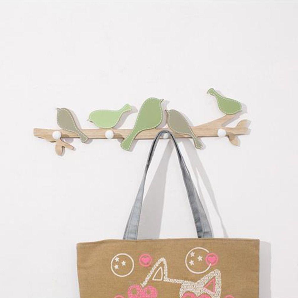 Creative Bird Shape Wall Hooks 4 Hooks Closet Organizer Holder Clothes Coat Hooks Kitchen Supplies
