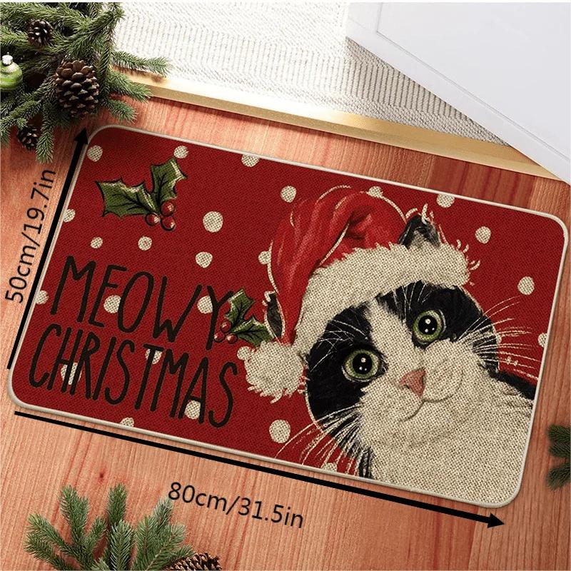 VIKAMA Christmas Carpet Santa Claus Pattern Doormat Festive Mat Living Room Bedroom Rug Welcome Mat Outdoor Carpet Decorative 40x60cm