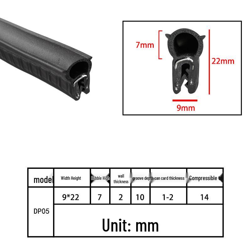 U-Shaped Rubber Steel-Backed Sealing Strip for Car Doors and Cabinets