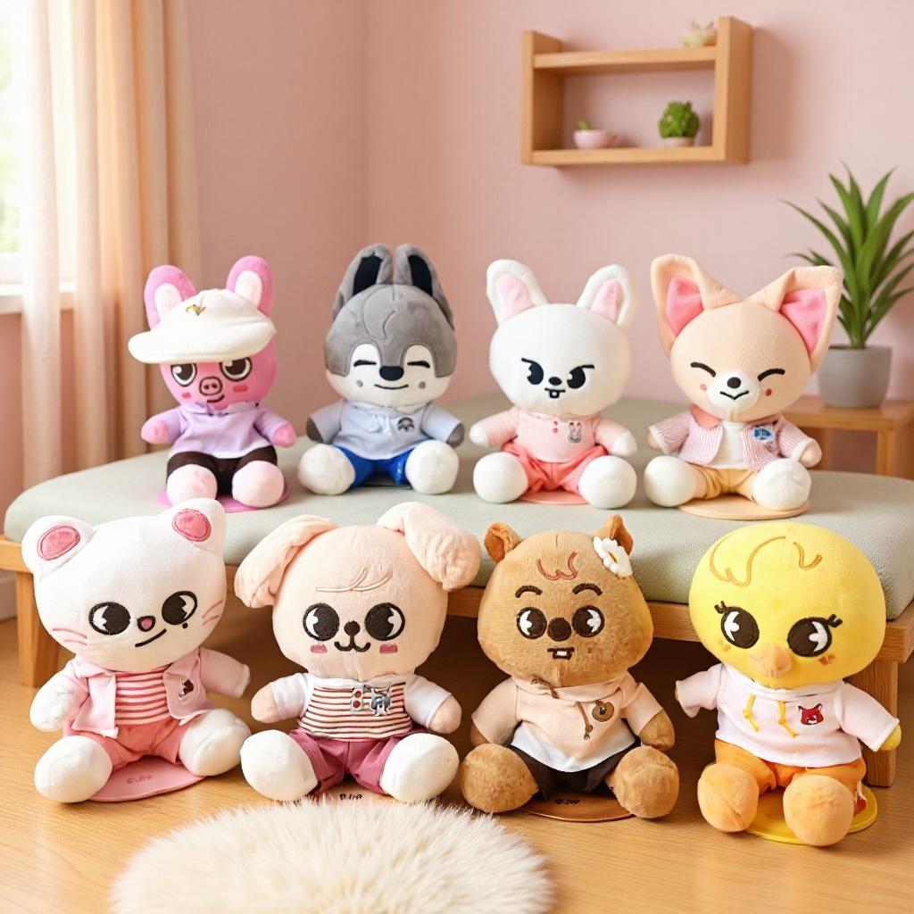 Плюшевая кукла Kpop Stray Kids SKZOO с одеждой, Игрушка-животное для переодевания, Коллекционная фигурка, Подарок для фаната из фандома STAY