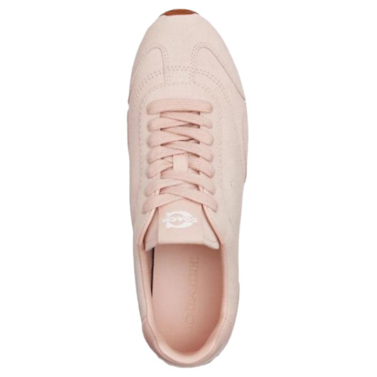Coach De Training Lambskin Leather Round Toe Lace-Up Low-Top Casual Shoes Women sneakers Pink CAQ41-BLH