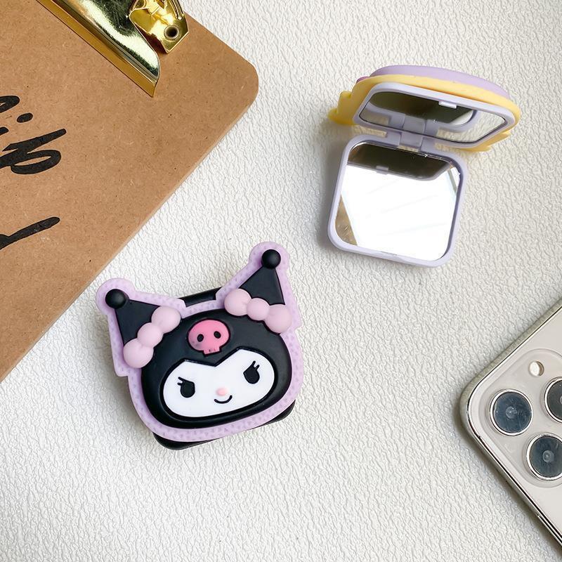 Mobile Phone Mirror Sticker Portable Makeup Desktop Holder Stable Adhesive Stretchable Cartoon Cute Touch Up