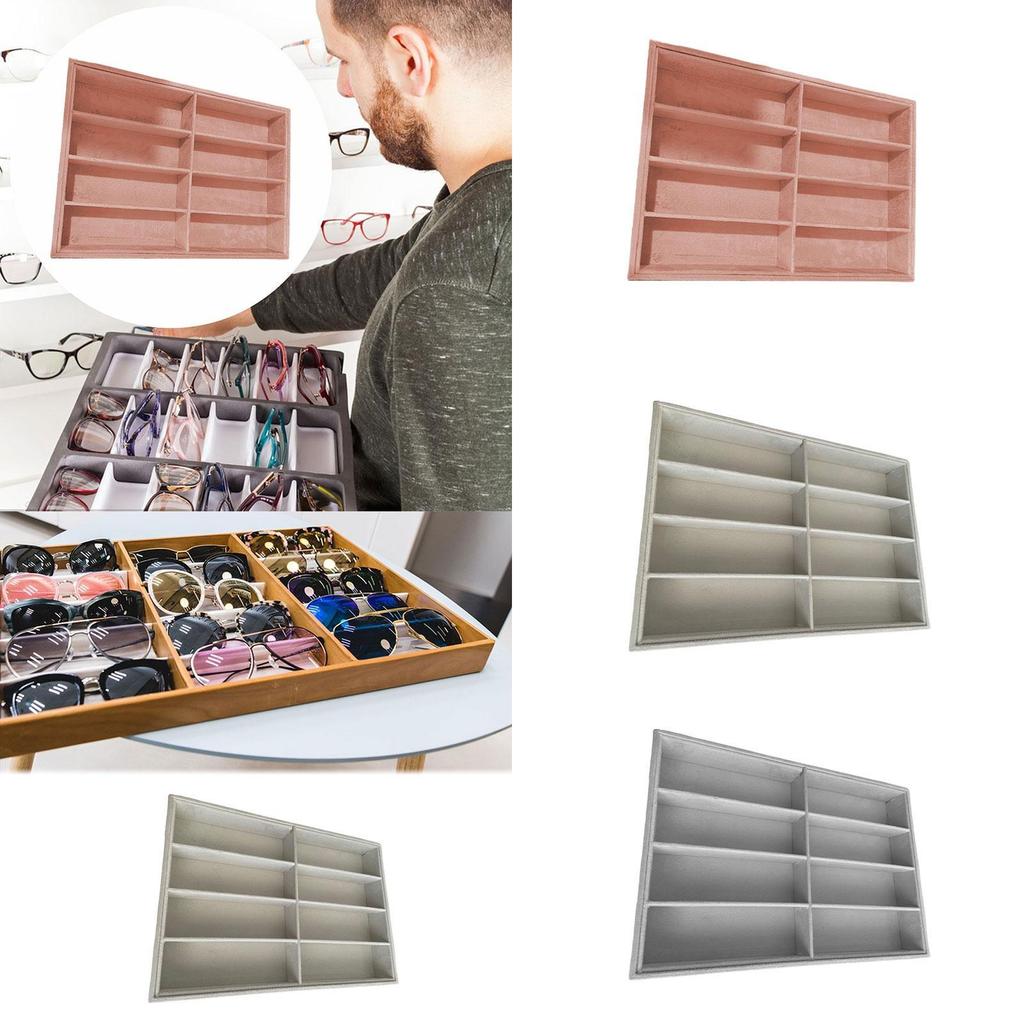 Brillen-Display-Tablett Leichte Brillen-Display-Box Mehrzweck-Brillen-Aufbewahrungsbox für Kommode Reise Schreibtisch Geschäft Zuhause