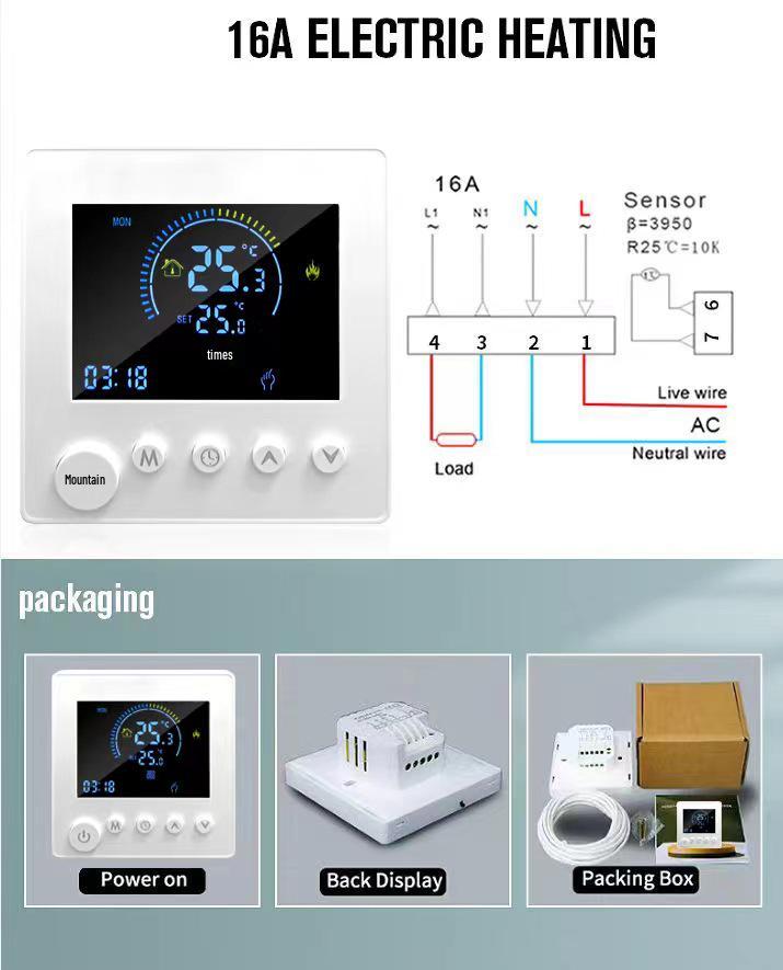 Smart WiFi LCD Floor Heating Thermostat for Electric and Water Systems