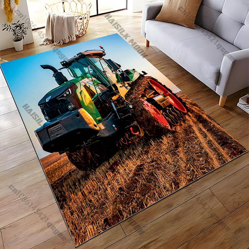 Green cartoon tractorcarpet Yoga living room room decor children's crawling mat doormat area rug games floor mat
