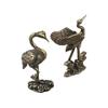Pure Brass Crane Figurines Copperware Brass Miniatures Retro Red-crowned Crane Sculpture  Courtyard