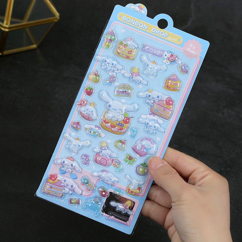 Sanrio Kuromi & My Melody 3D Embossed Stickers - Cute Cartoon Journal Decorations for Girls