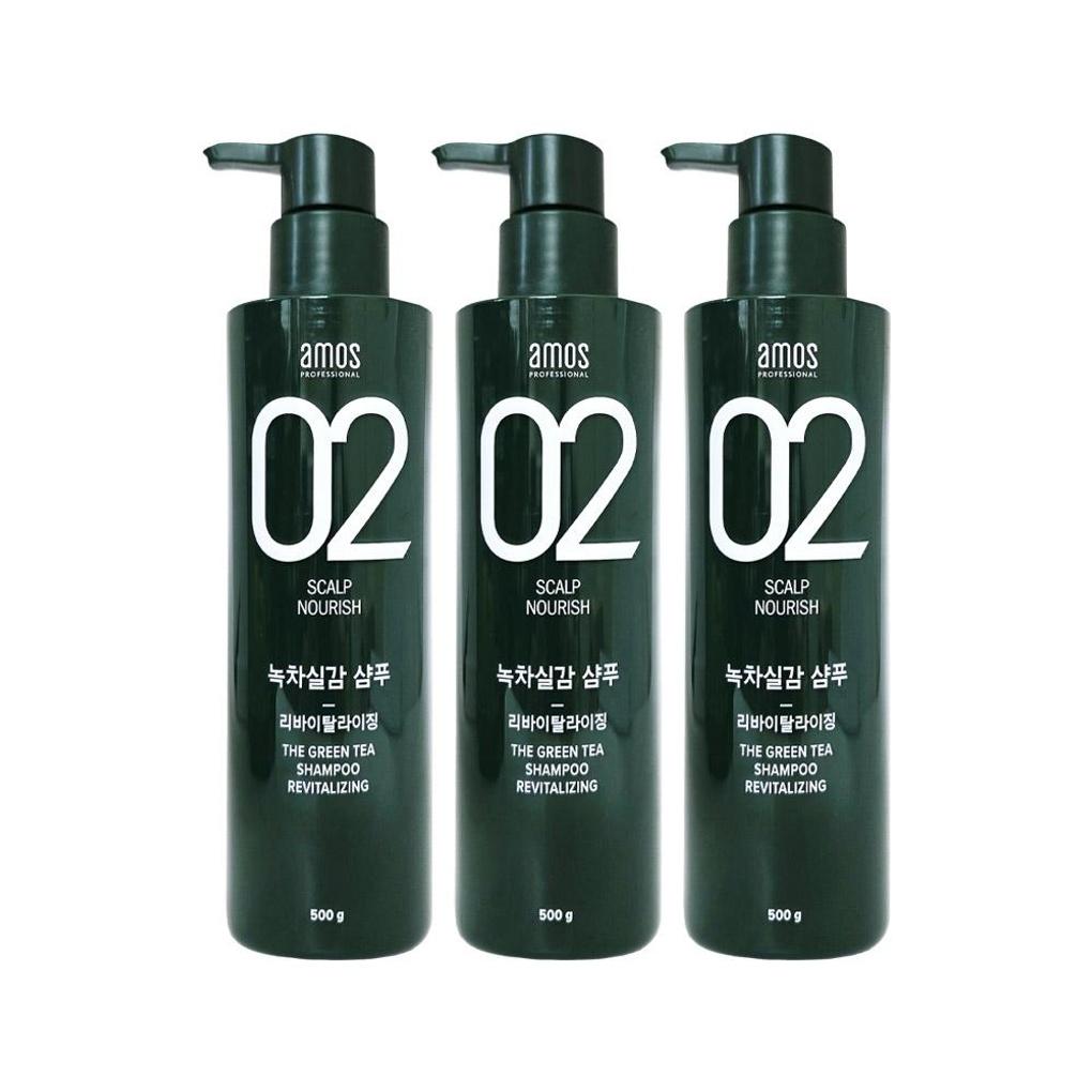 

[amos] Amos Green Tea Real Shampoo 500g x 3 Revitalizing Rising Scalp and Hair Care Amos Green Tea Real Revitalizing 500g x 3