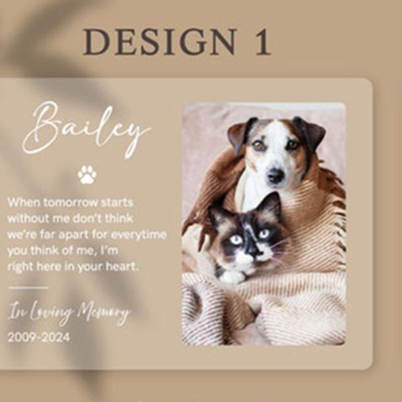 Personalized Pet Memorial Frame Custom Cat Dog Photo Light Pet Loss Sympathy Gift Engraved Plaque With Name Dates Sentimental