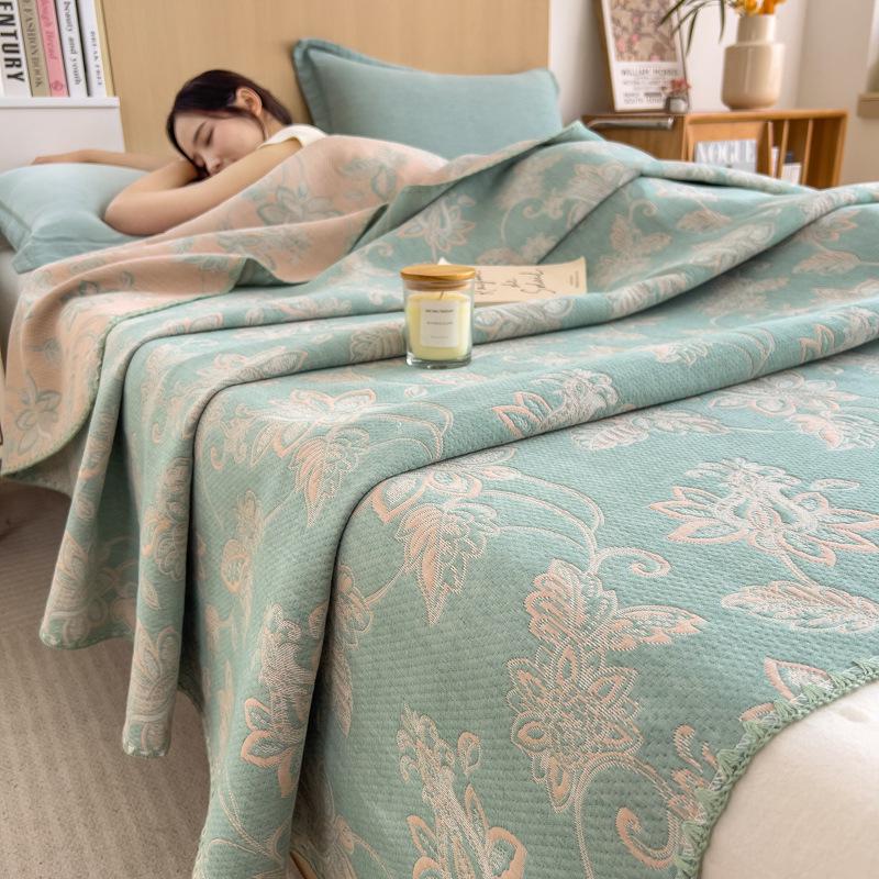 100% Cotton Summer Gauze Blanket - Lightweight, Three-Layer Design for Office, Nap, or Sofa