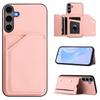 For Samsung Galaxy S25+ Case Card Holder Kickstand Skin-Touch Phone Cover with Wrist Strap