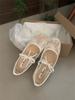 Gentle evening breeze bow ballet shoes girl 2025 new fairy hollow mesh lace embroidered shoes single shoes