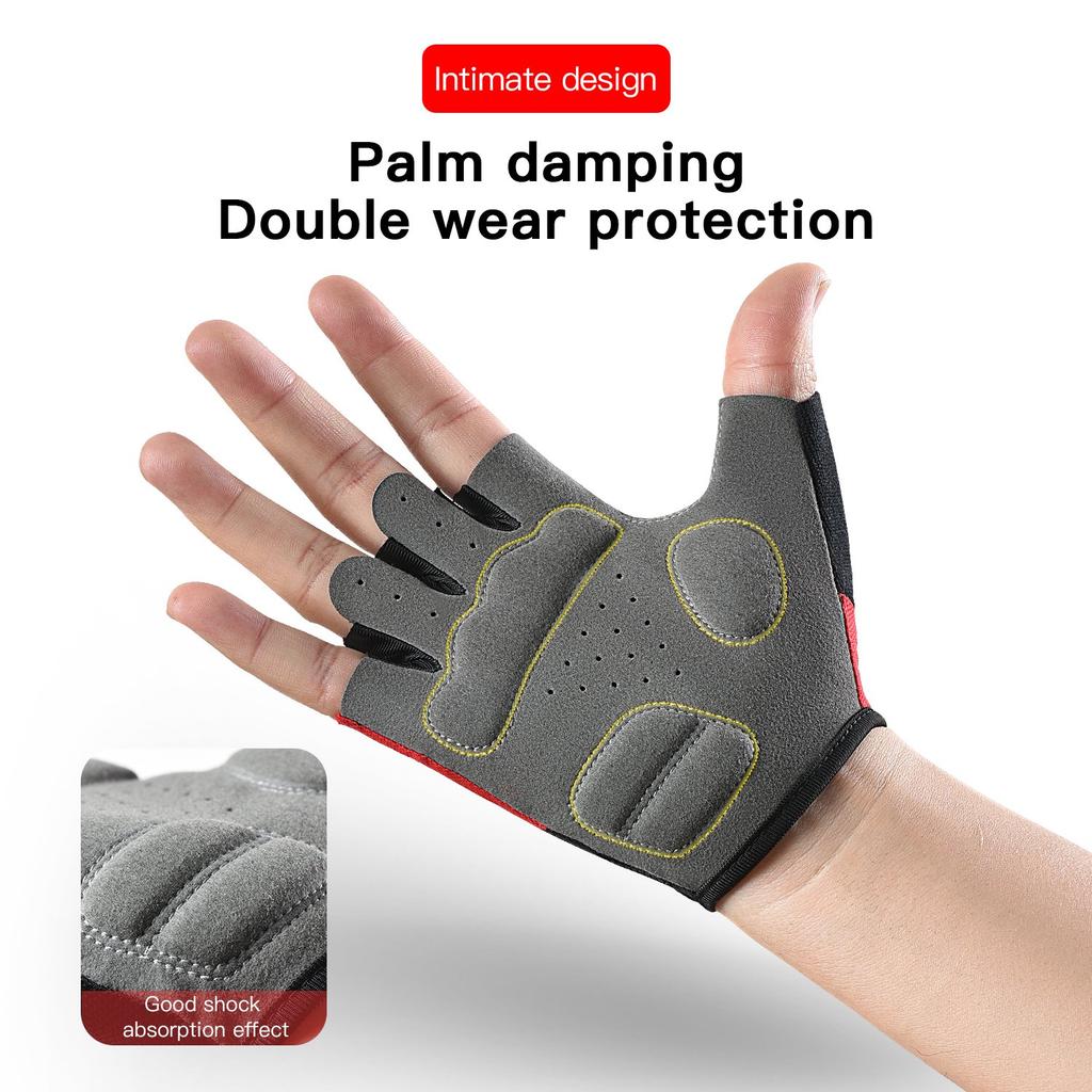 Short Finger Cycling Gloves,High Elasticity Shock Absorption Protection,Breathable Wear-Resistant Sports Spring Summer Gloves