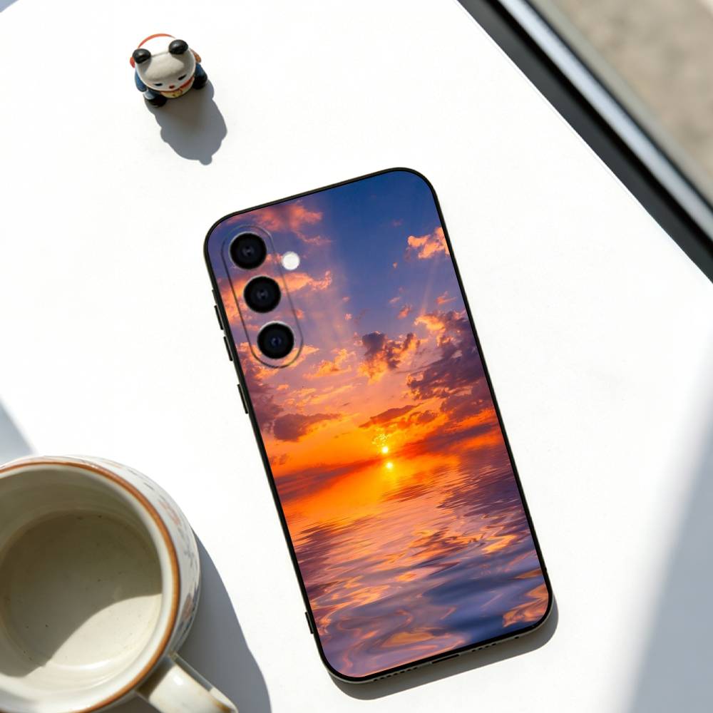 Aesthetic Healing Sky  Phone Case Black Silicone Soft For Samsung Galaxy A73,A72,A71,A70,A53,A52,A51