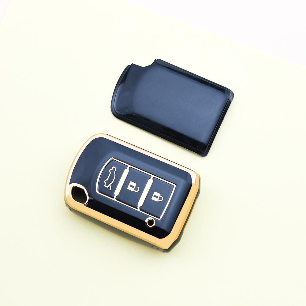 2/3 Buttons Gold Edge TPU For Mitsubishi ASX ASH Outlander Lancer EX Galant Pajero L200 Car Key Cover Case Protector Accessories