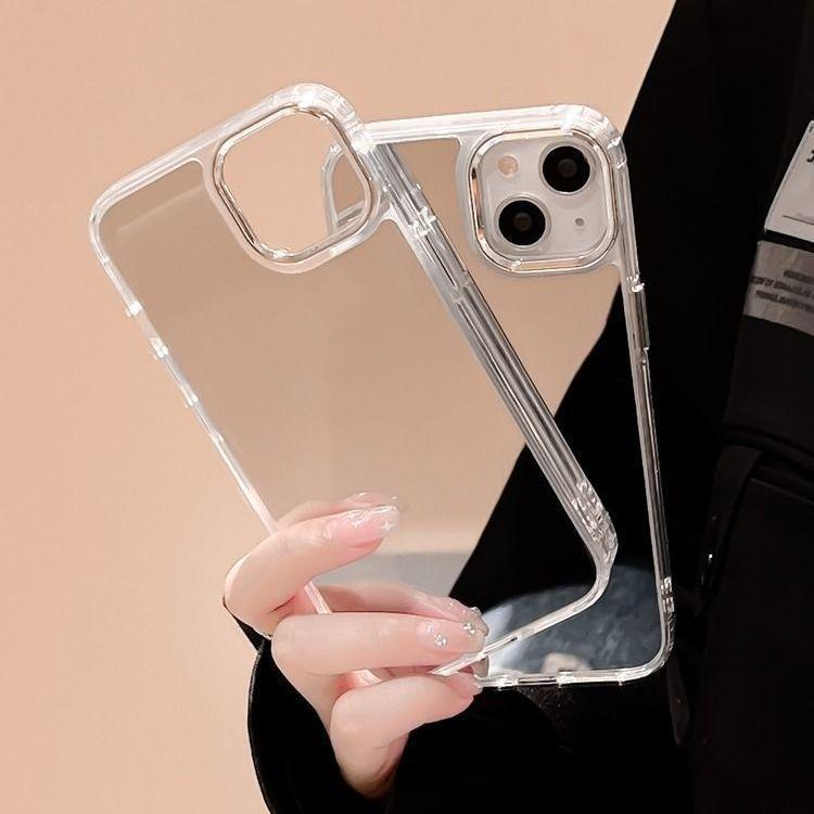 Applicable To Iphone14 Mirror Mobile Phone Case 15pro Makeup Mirror 7G/XSMAX Silicone All-inclusive Protective Case SE