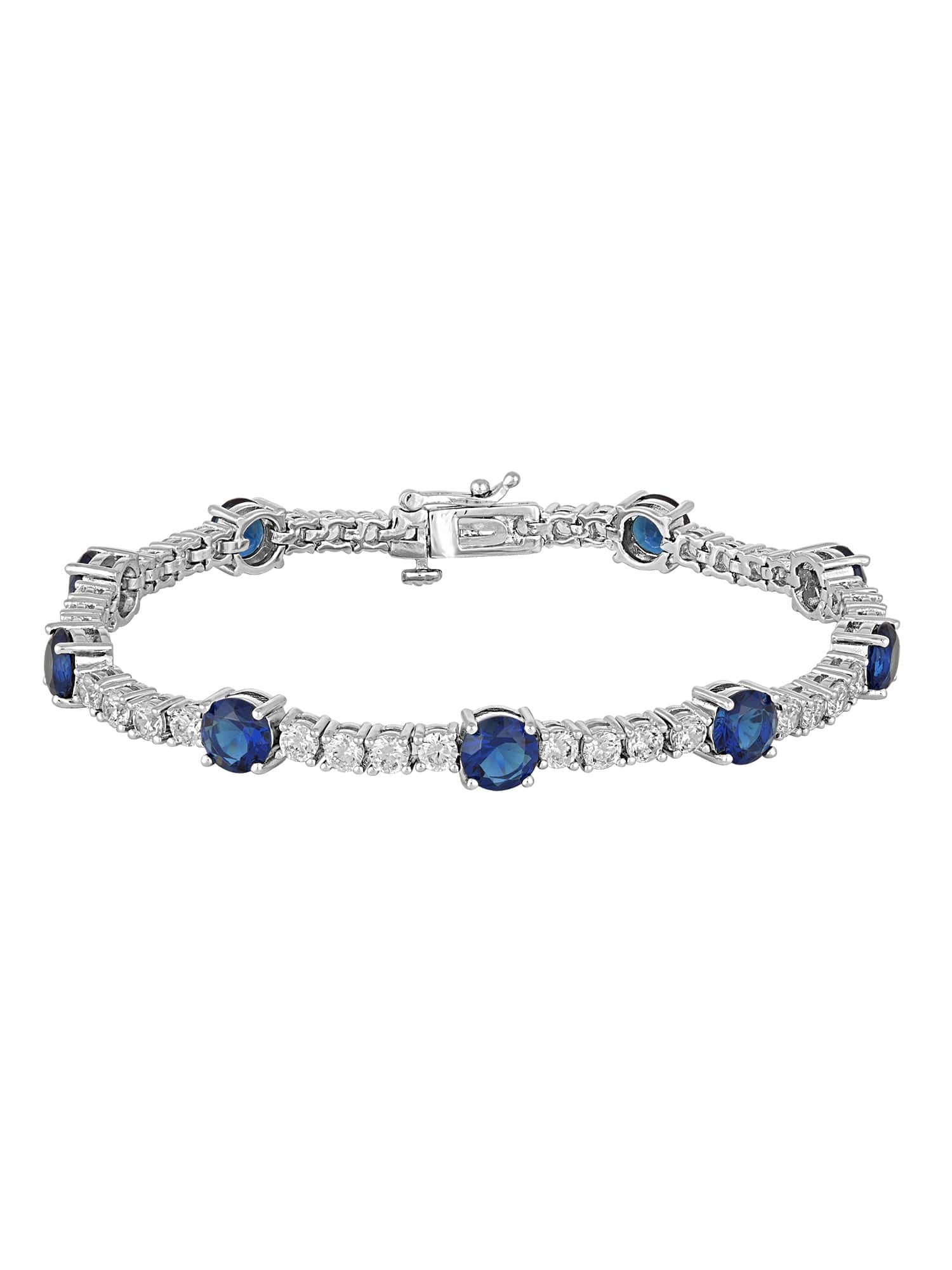 

Blue Sapphire Tennis Bracelet -925 Sterling Silver