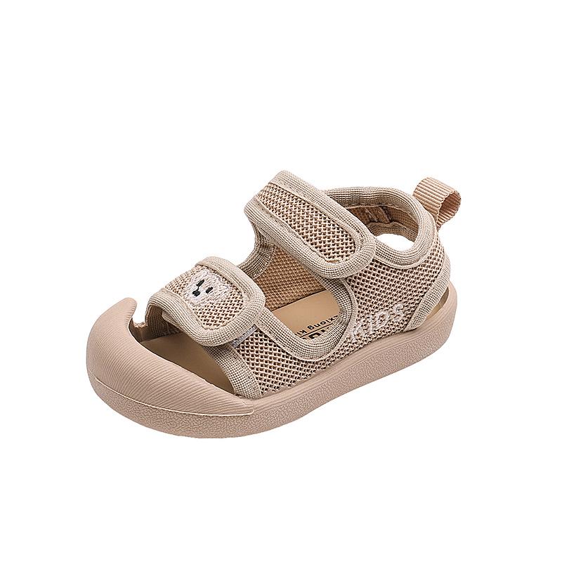 "2024 Summer Baby Sandals: Breathable Mesh, Closed Toe, Soft Sole, Non-Slip Walking Shoes for Boys and Girls" 