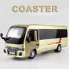 Model Mașină Jucărie Autobuz Turistic Scara 1/32 Metal Turnat Sub Presiune Uși Deschise Modele cu Sunet Lumină Jucării Pull Back pentru Băieți Cadouri Copii