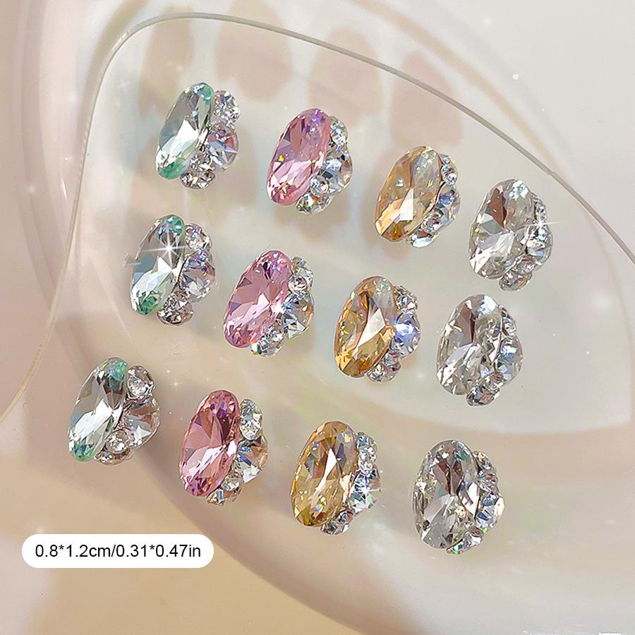 Dove Egg Oval Rhinestone Nail Art: High Precision, Super Shiny Pink K9 Rhinestone Ball