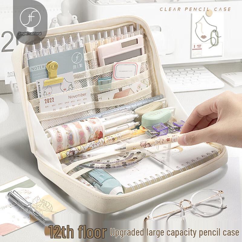 Jianfan Large Capacity Transparent Pencil Case