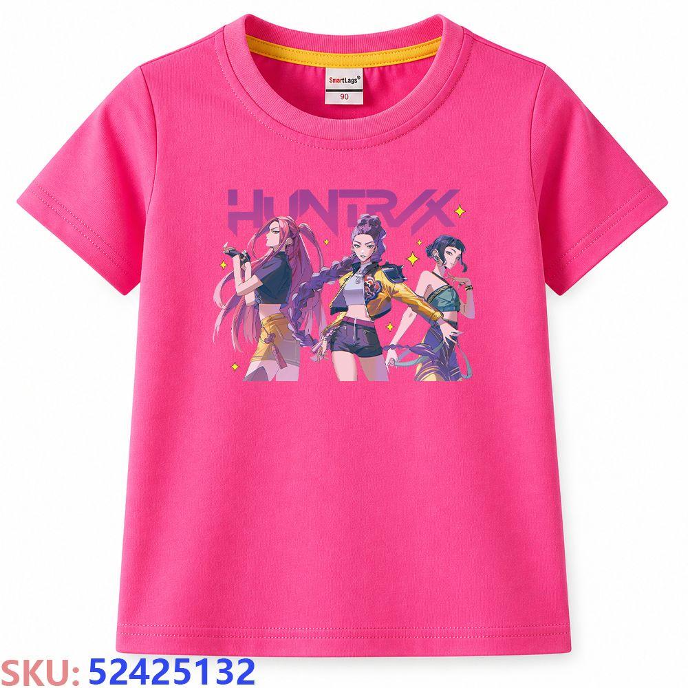KPop Dämonenjäger Kinder-Cartoon-Print T-Shirt