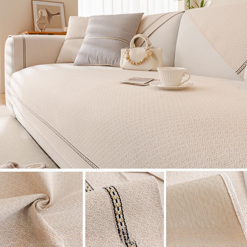 Cuscino per divano in ciniglia semplice moderno universale per quattro stagioni resistente alle macchie antiscivolo traspirante fodera spessa asciugamano