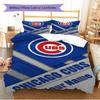 Name Custom Chicago Cubs Pattern Bedding Set Quilt Cover Pillowcase Home Decor Gift (1 * Duvet Cover + 2 * Pillowcase, Without Core)